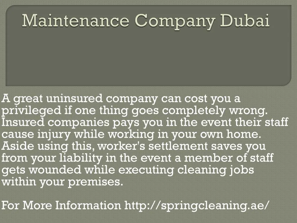 maintenance company dubai