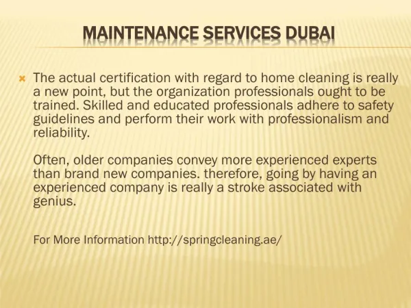 maintenance services dubai