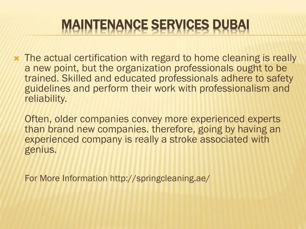 maintenance services dubai