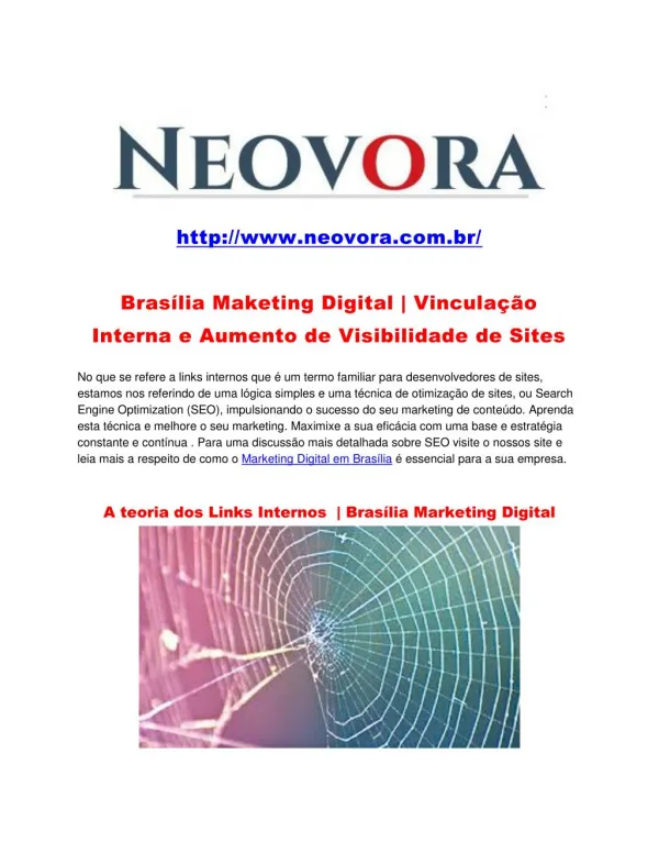 Brasília Maketing Digital | Vinculação Interna e Aumento de Visibilidade de Sites