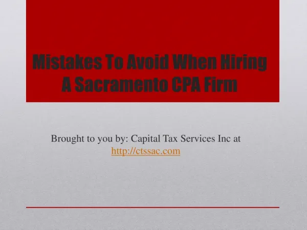 Mistakes To Avoid When Hiring A Sacramento CPA Firm