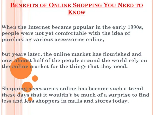 Online Shopping Benefits You Need to Know