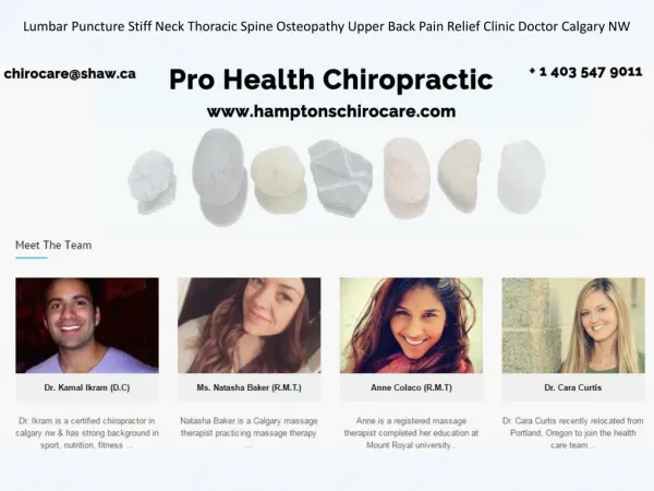 Lumbar Puncture Stiff Neck Thoracic Spine Osteopathy Upper Back Pain Relief Clinic Doctor Calgary NW