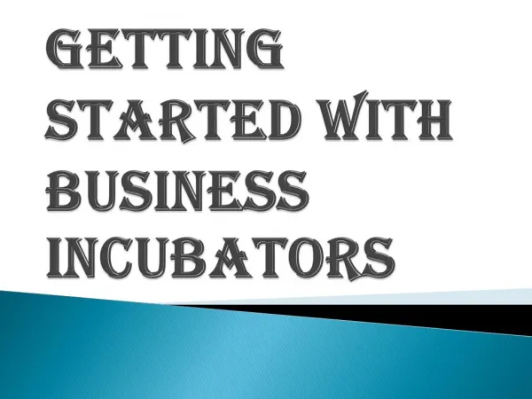Start Financing with Business Incubator Startups