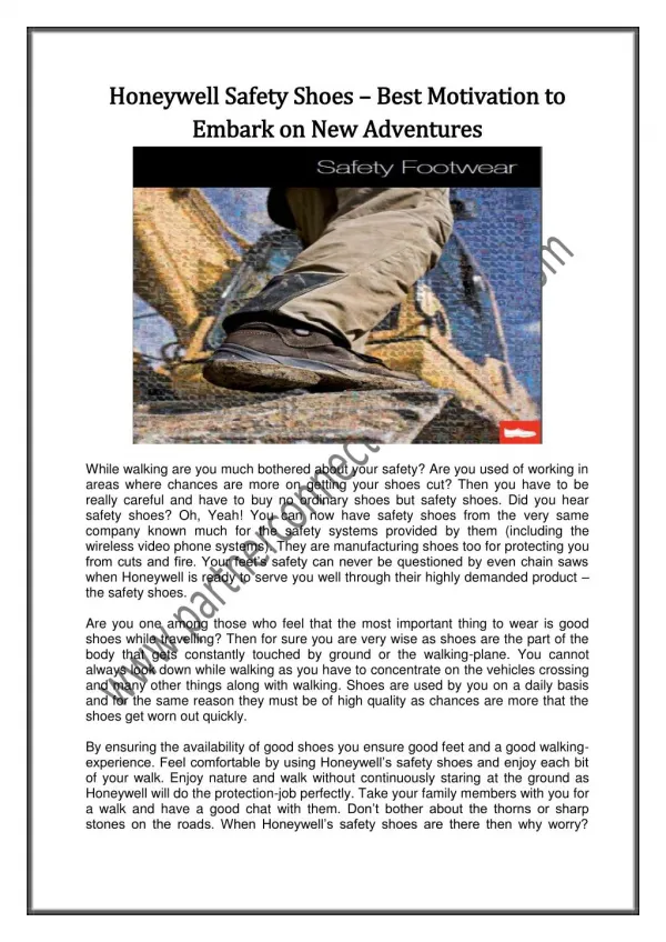 Honeywell Safety Shoes – Best Motivation to Embark on New Adventures