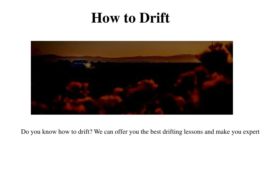 how to drift