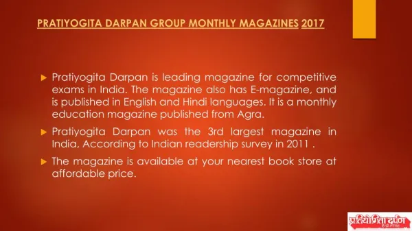 Pratiyogita Darpan Group Monthly Magazines