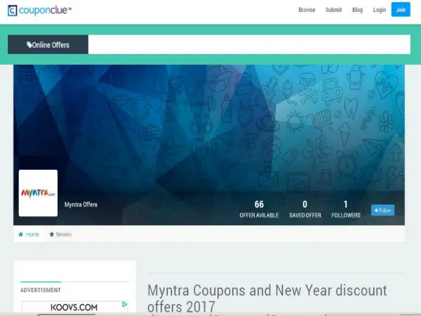 Myntra Coupon Clue Offers