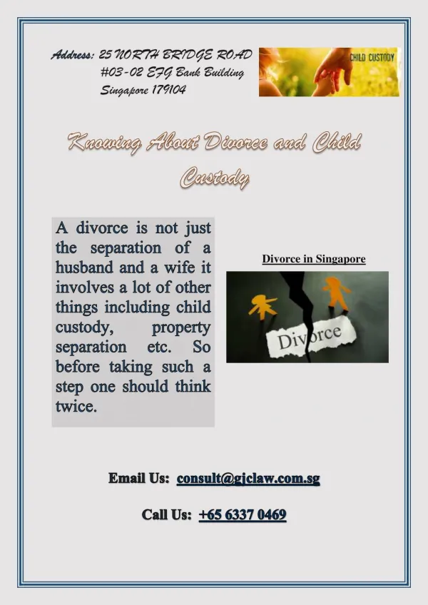Knowing About Divorce and Child Custody