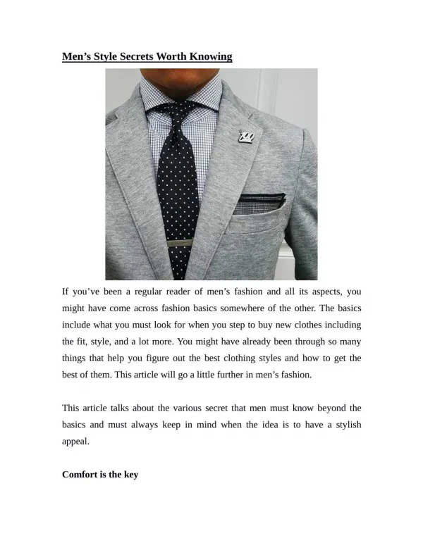 Men's Style Secrets Worth Knowing