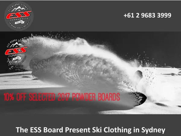 The ESS Board Present Ski Clothing in Sydney