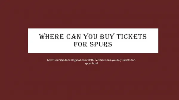 Where can you buy tickets for spurs?