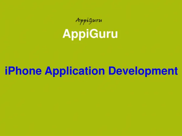 iPhone Application Development- Provide Cost Effective Services