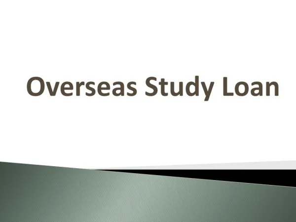 Education loan for studies abroad