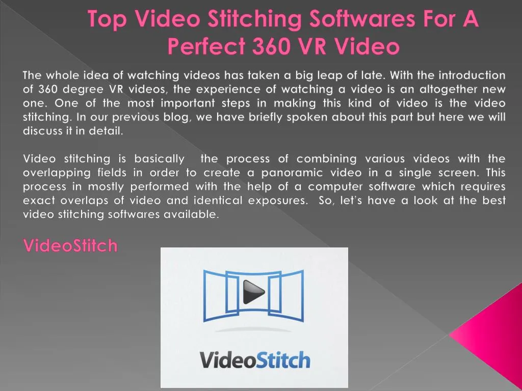 top video stitching softwares for a perfect 360 vr video