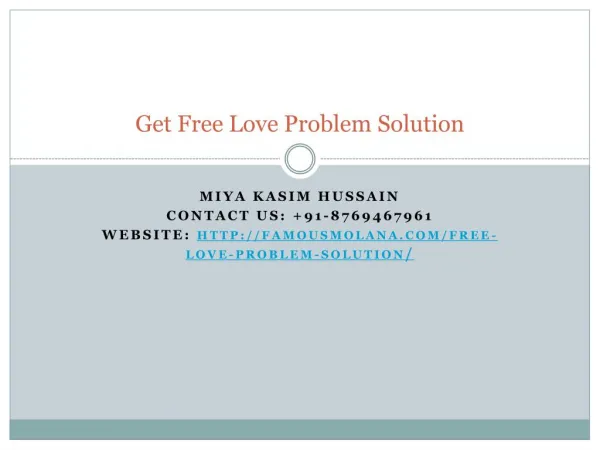 Get Free Love Problem Solution