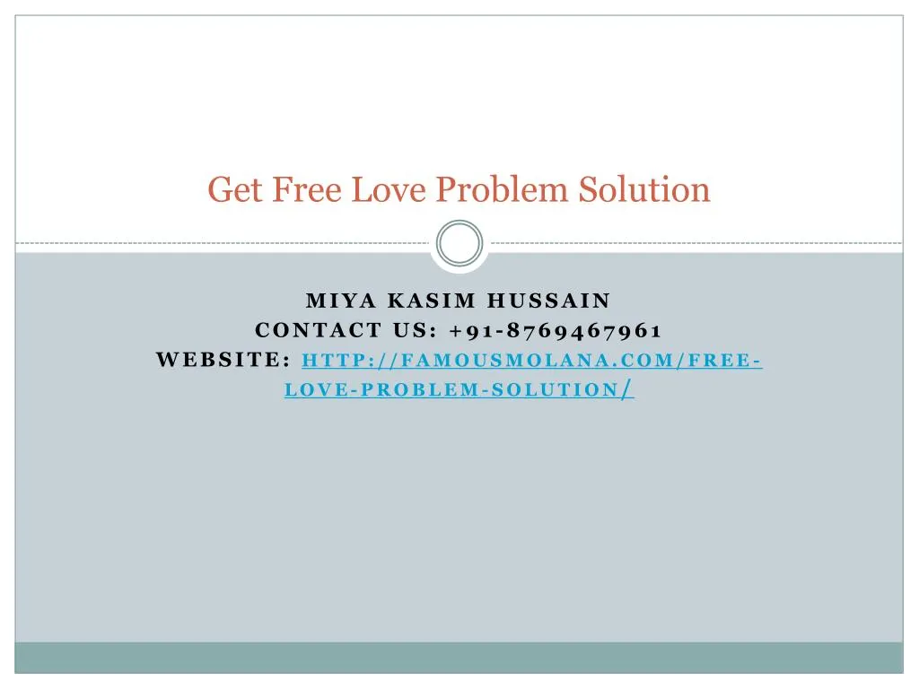 get free love problem solution