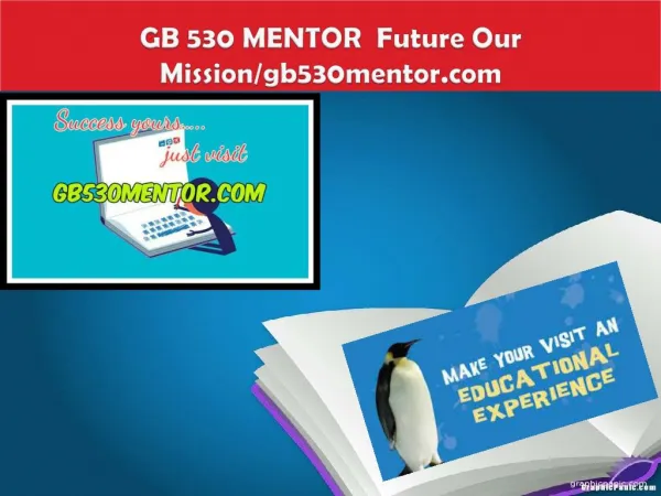 GB 530 MENTOR Future Our Mission/gb530mentor.com