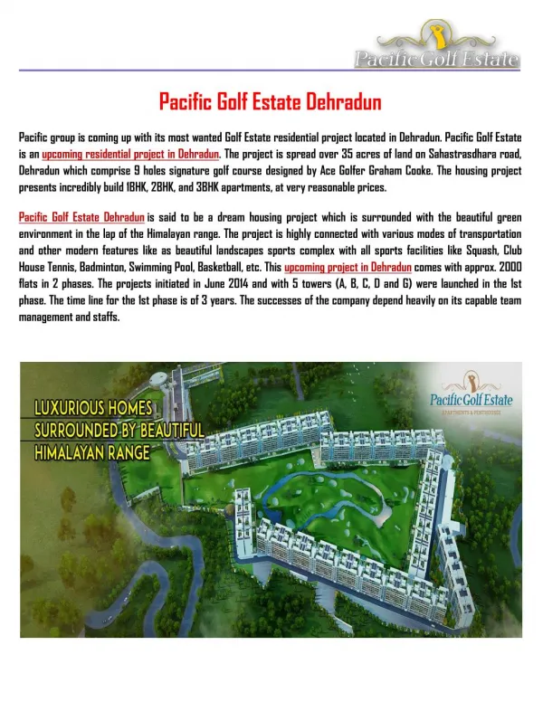 Pacific Golf Estate Dehradun