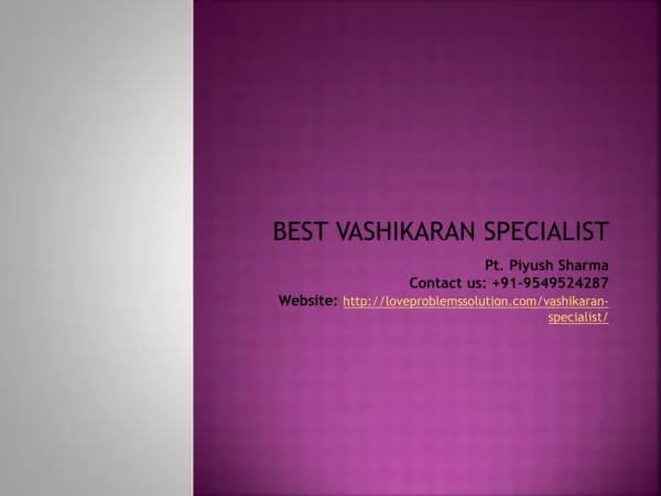 Best Vashikaran specialist