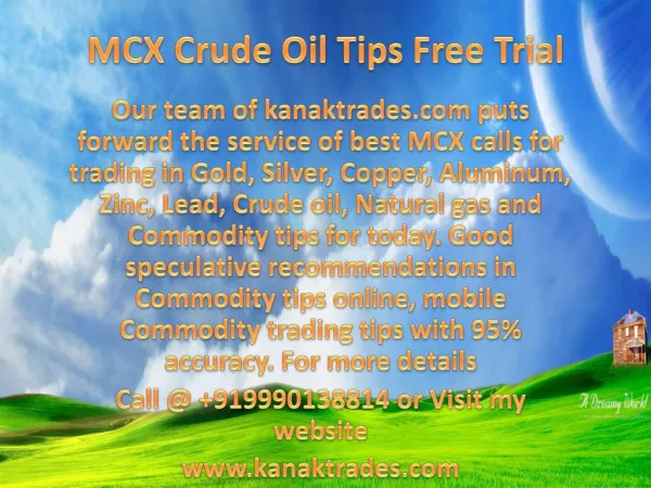 MCX Intraday Trading Tips Free Trial