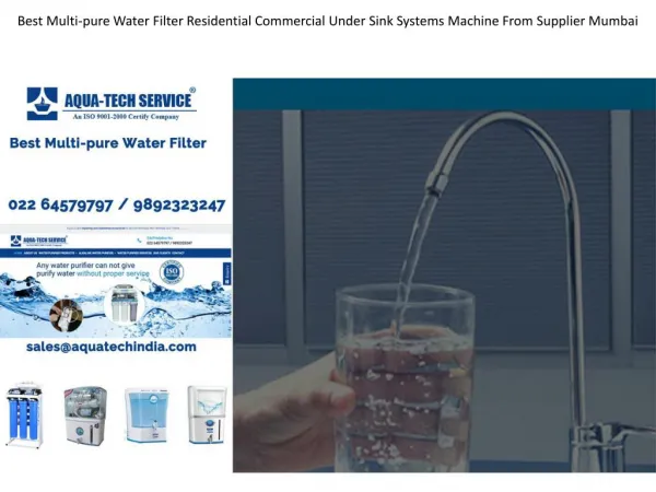 Best Multi-pure Water Filter Residential Commercial Under Sink Systems Machine From Supplier Mumbai
