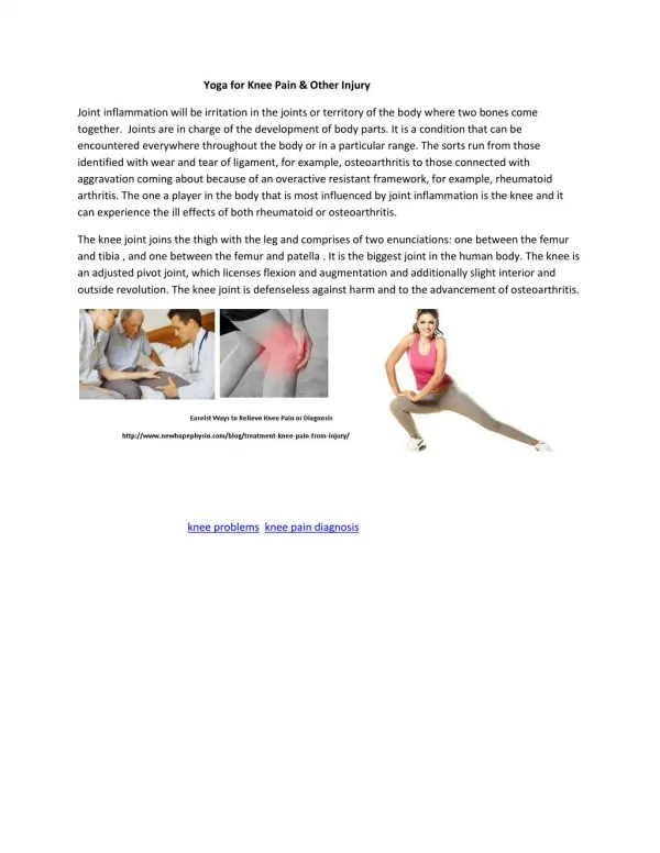 Yoga for Knee Pain & Other Injury