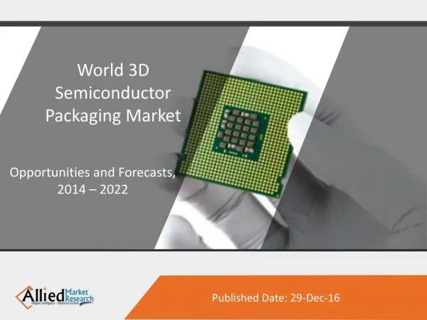 3D Semiconductor Packaging Market to Reach $8.9B by "22