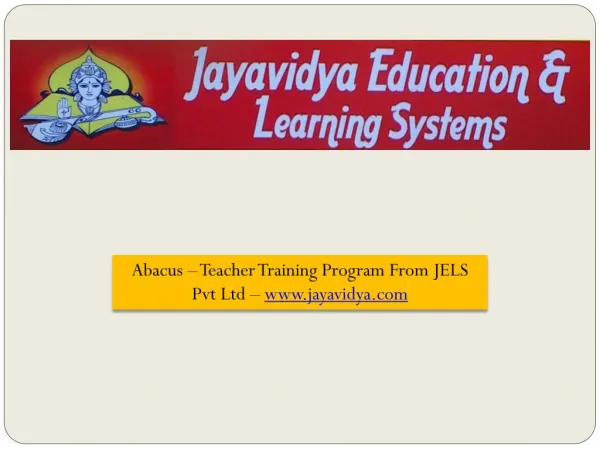 Abacus – Teacher Training Program From JELS Pvt Ltd