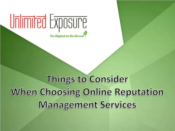 Things to Consider When Choosing Online Reputation Management Services