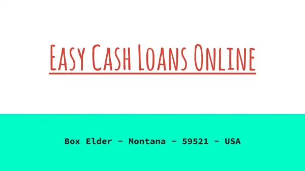 Easy Cash Loans Online in USA