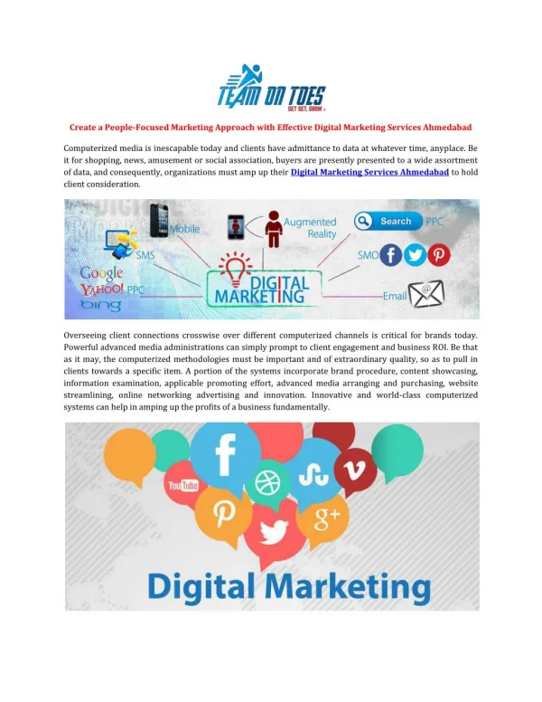 Create a People-Focused Marketing Approach with Effective Digital Marketing Services Ahmedabad