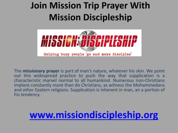 Join mission trip prayer with missiondiscipleship