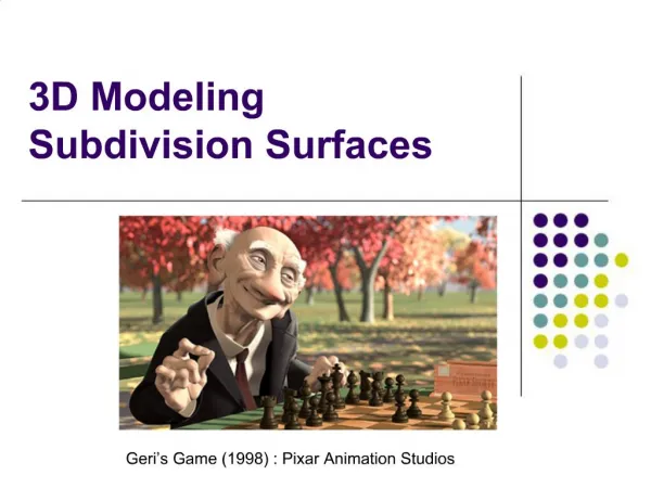 3D Modeling Subdivision Surfaces