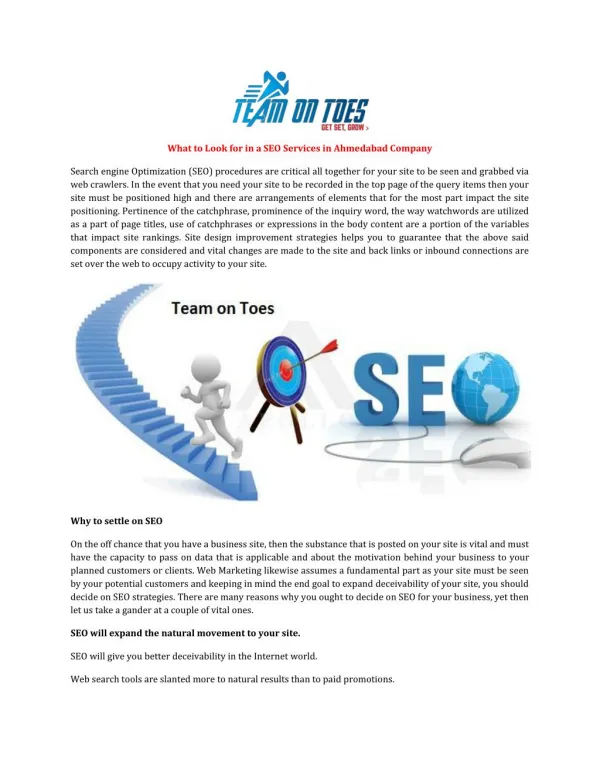 What to Look for in a SEO Services in Ahmedabad Company