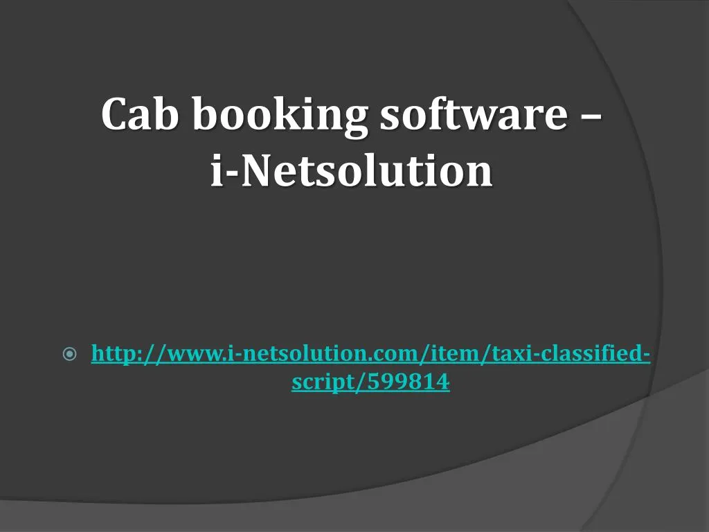 cab booking software i netsolution