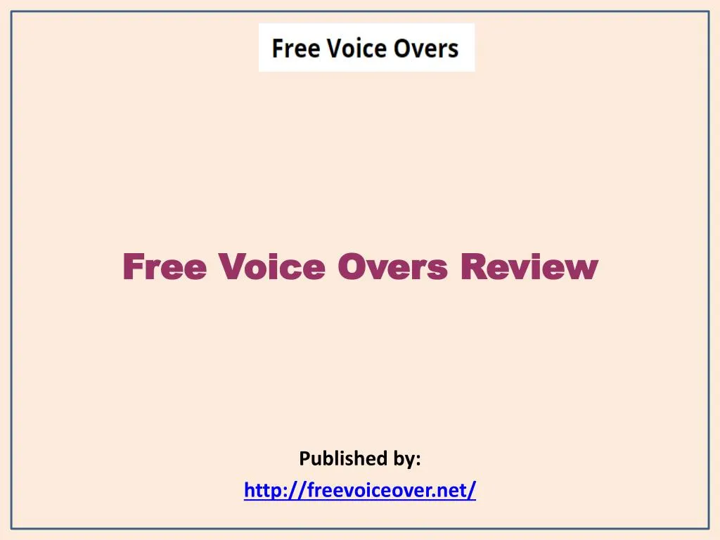 free voice overs review published by http freevoiceover net