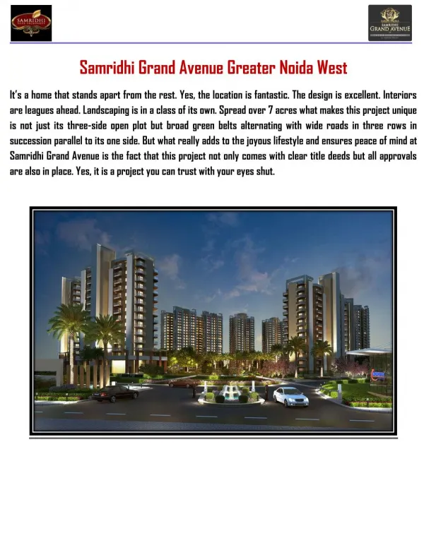 Samridhi Grand Avenue Greater Noida West