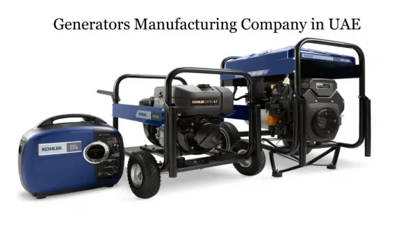 Generators Manufacturing Company in UAE