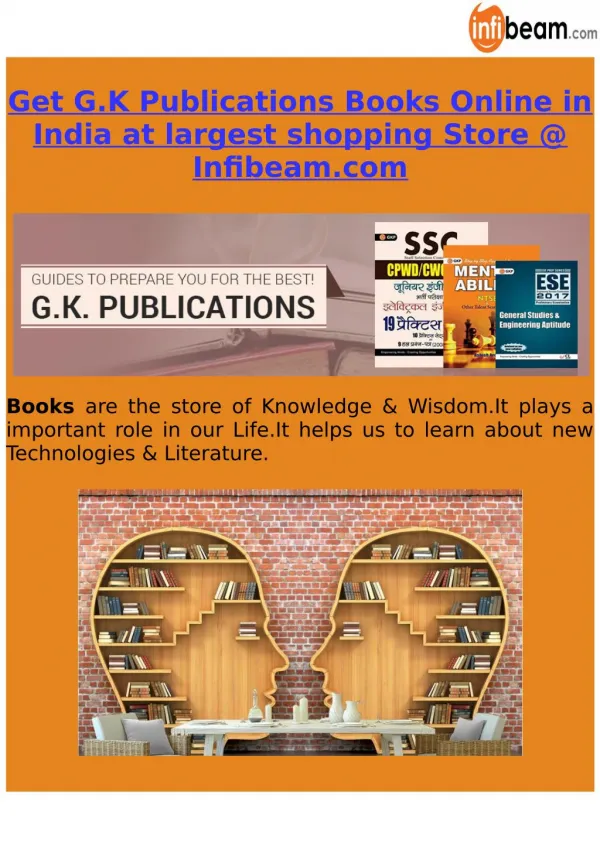 Get G.K Publications Books Online in India at largest shopping Store @ Infibeam.com