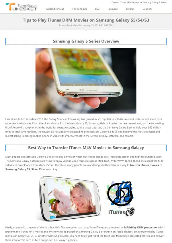 How to Transfer iTunes DRMed Videos to Samsung Galaxy?
