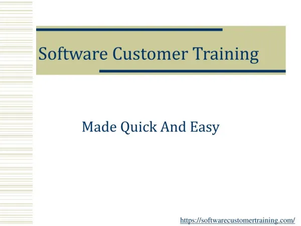 Software Customer Training