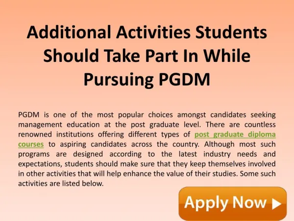 Additional Activities Students Should Take Part In While Pursuing PGDM
