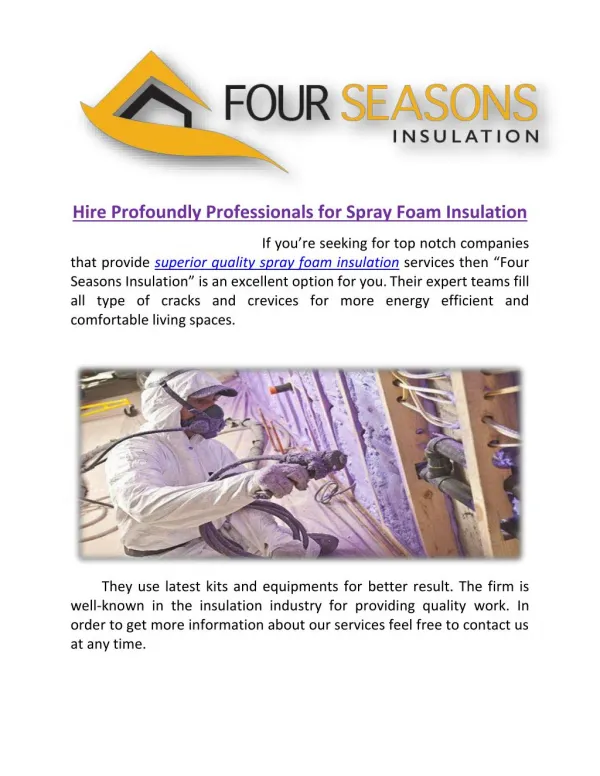 Quality Spray Foam Insulation at Low Cost