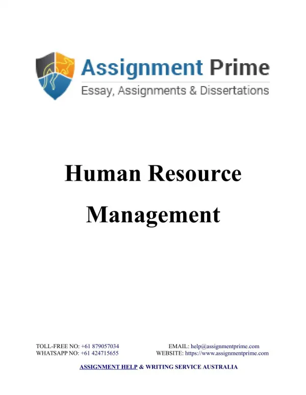 Sample Assignment on Human Resource Management