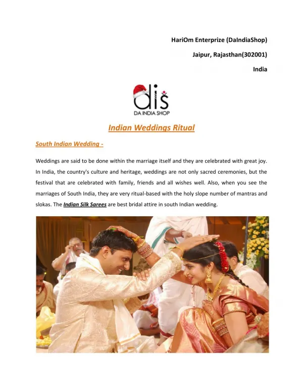 Indian Weddings Ritual