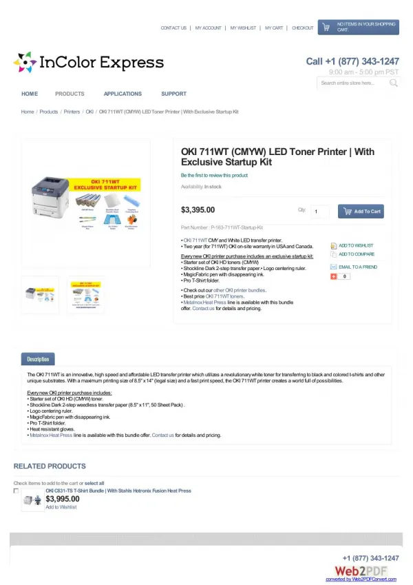 OKI 711WT (CMYW) LED Toner Printer | With Exclusive Startup Kit