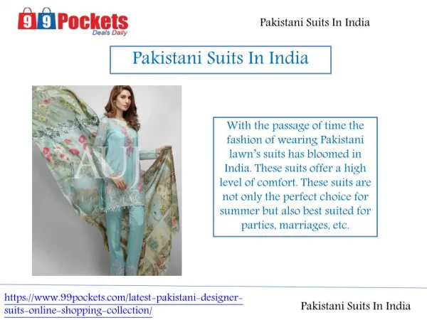 Pakistani Suits In India