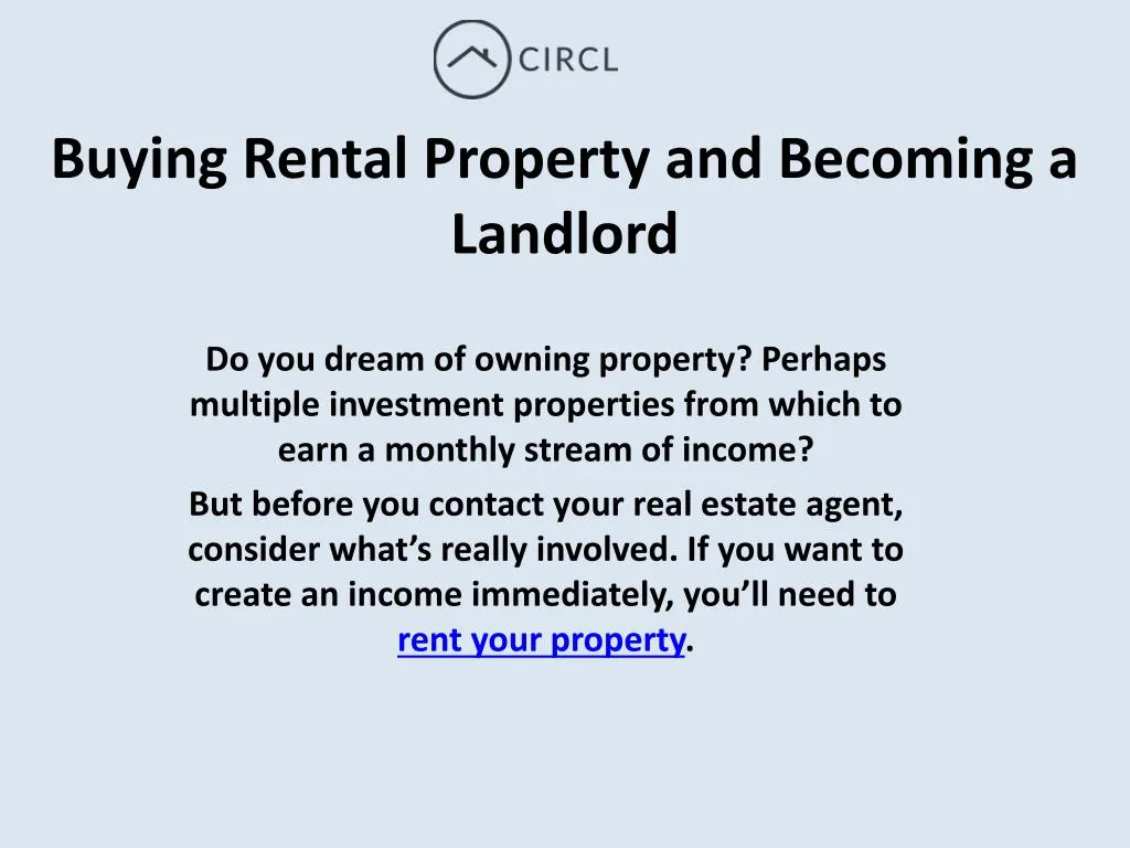 buying rental property and becoming a landlord