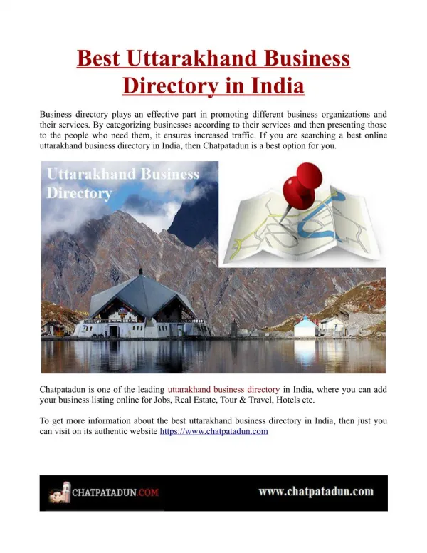 Best Uttarakhand Business Directory in India